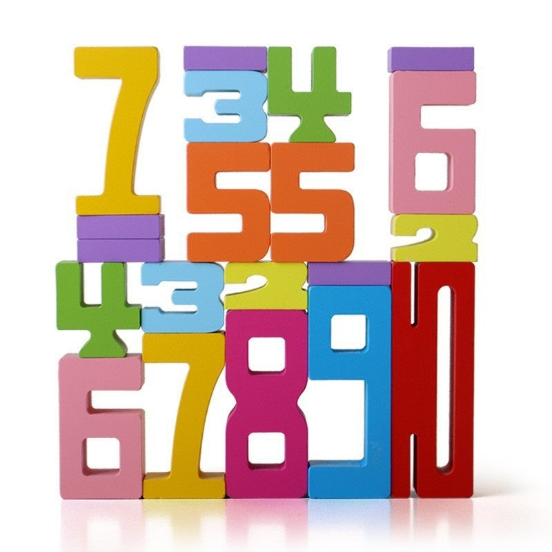 Wooden Numbers / Building Blocks Bricks - 20pcs