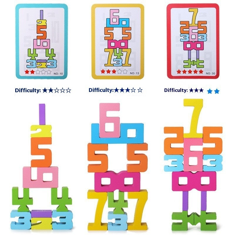 Wooden Numbers / Building Blocks Bricks - 20pcs