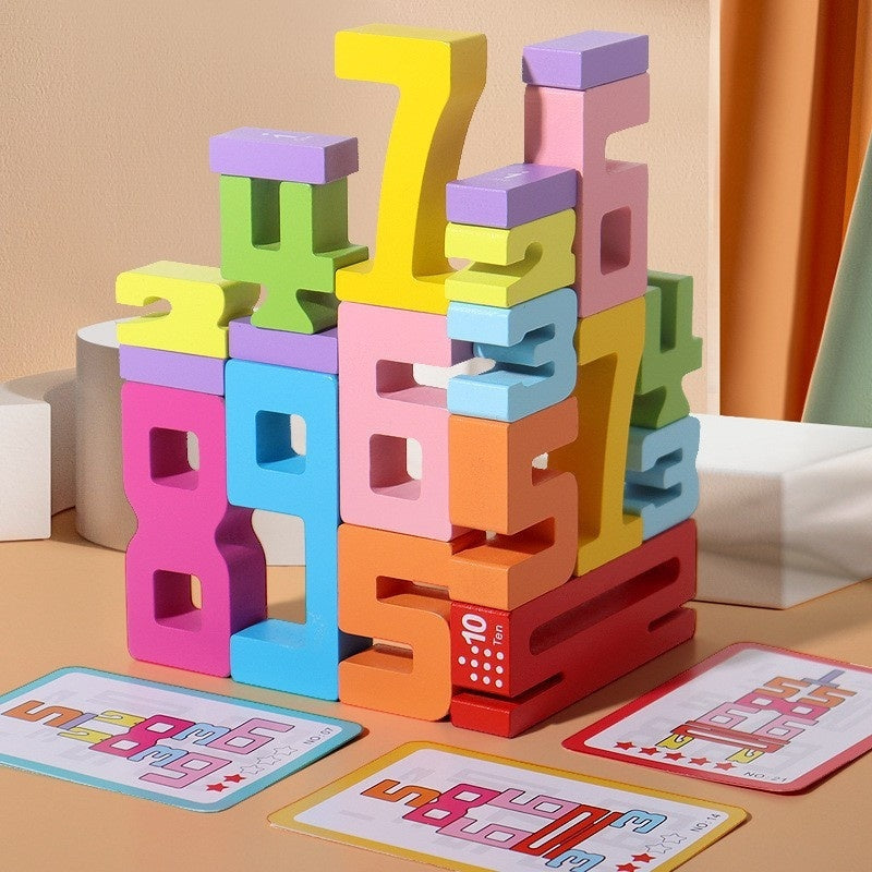 Wooden Numbers / Building Blocks Bricks - 20pcs