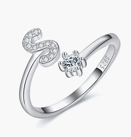 Silver Initial Ring