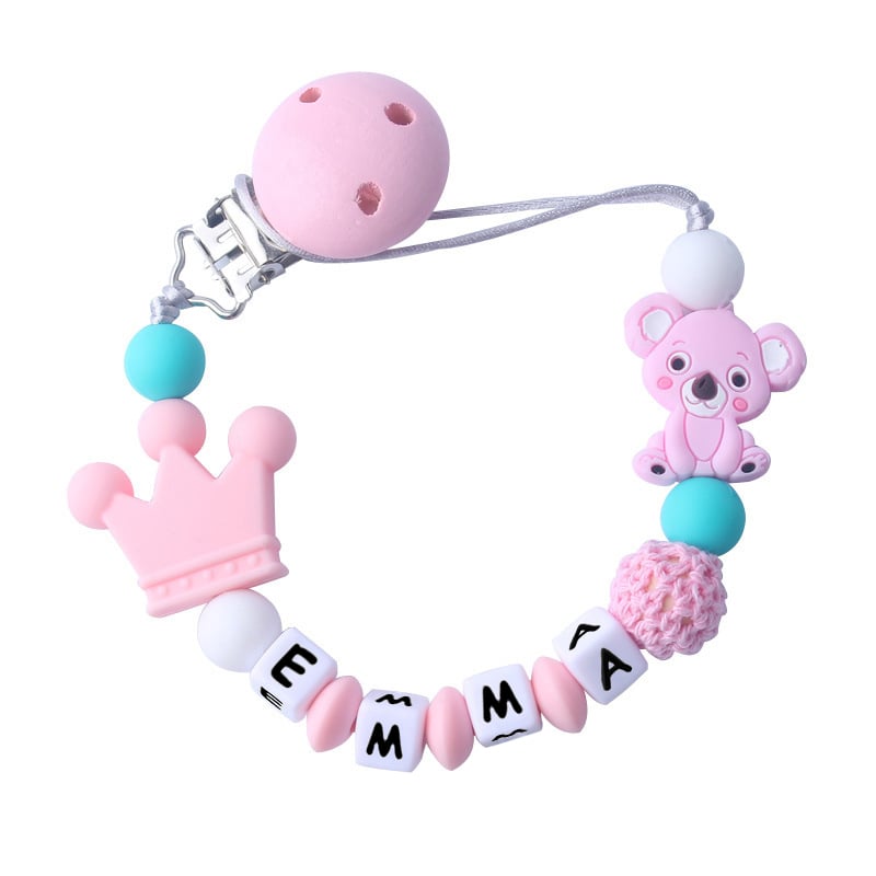 Personalized baby pacifier clip